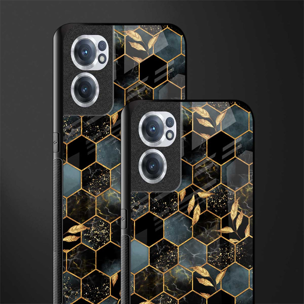black blue tile marble glass case for oneplus nord ce 2 5g image-2