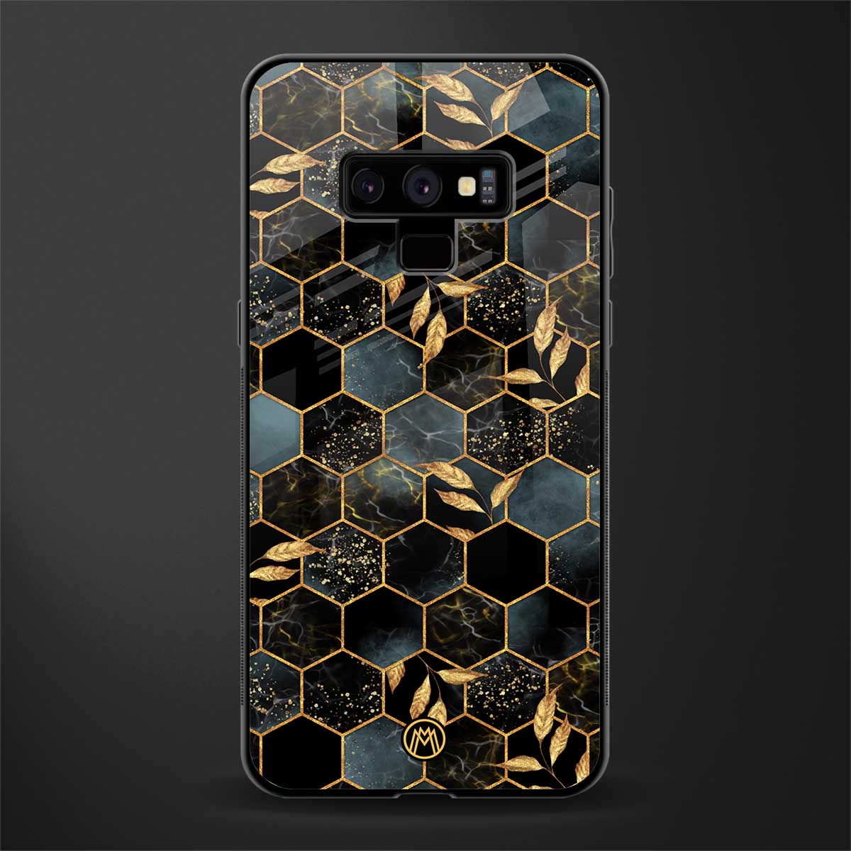 black blue tile marble glass case for samsung galaxy note 9 image