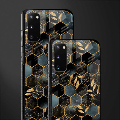 black blue tile marble glass case for samsung galaxy s20 image-2