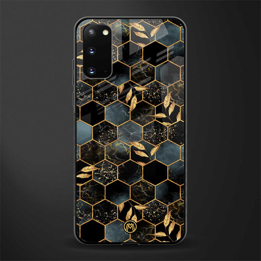 black blue tile marble glass case for samsung galaxy s20 image