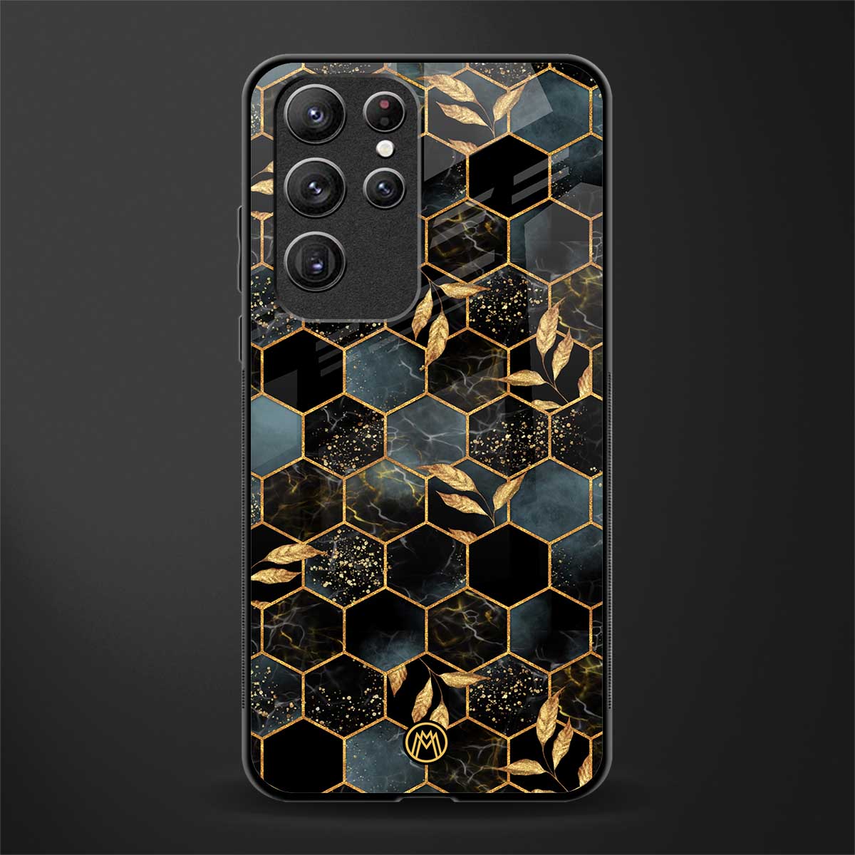 black blue tile marble glass case for samsung galaxy s22 ultra 5g image