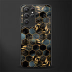black blue tile marble glass case for samsung galaxy s21 ultra image