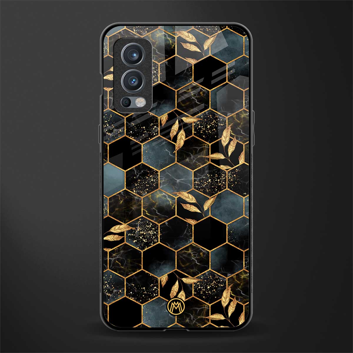 black blue tile marble glass case for oneplus nord 2 5g image