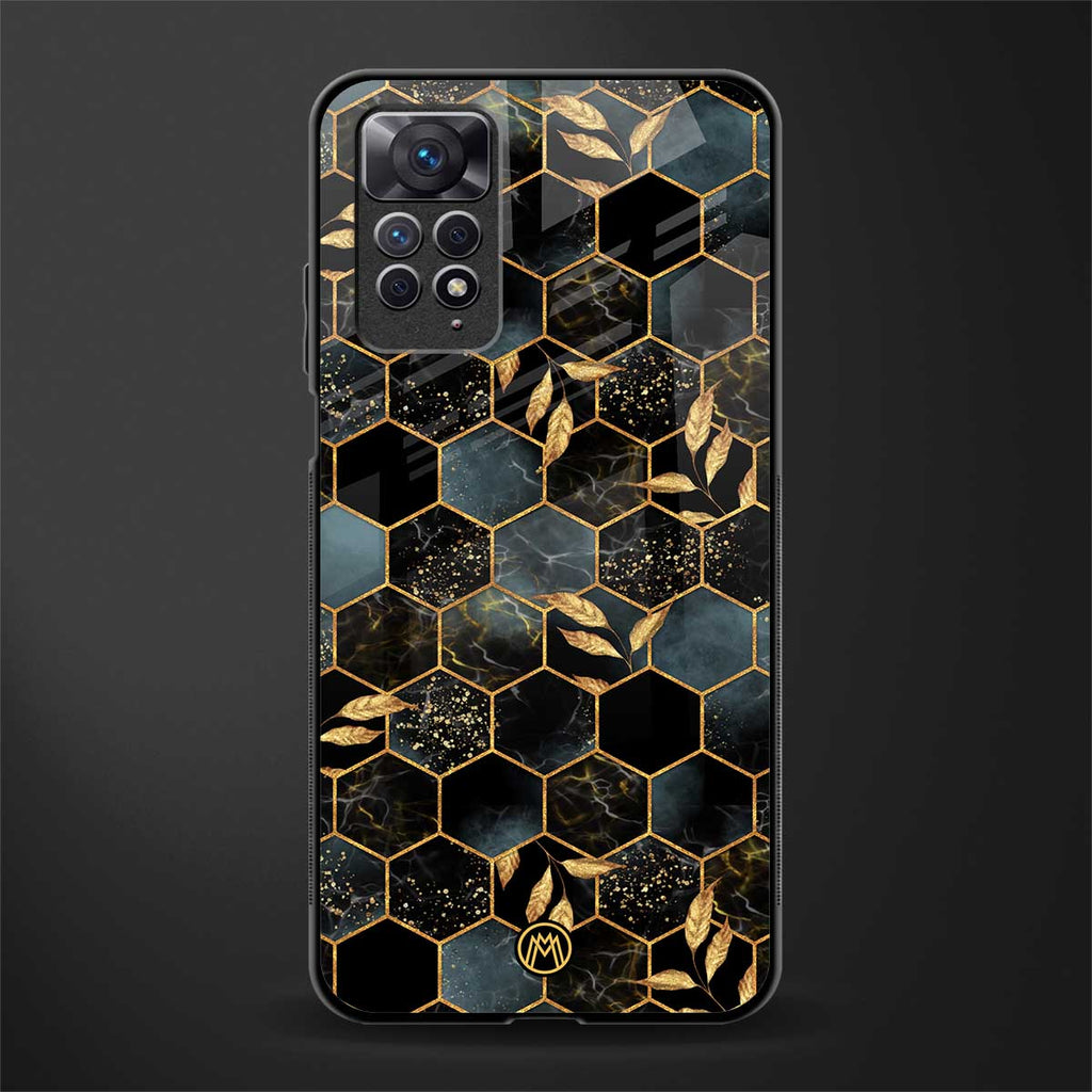 black blue tile marble glass case for redmi note 11 image