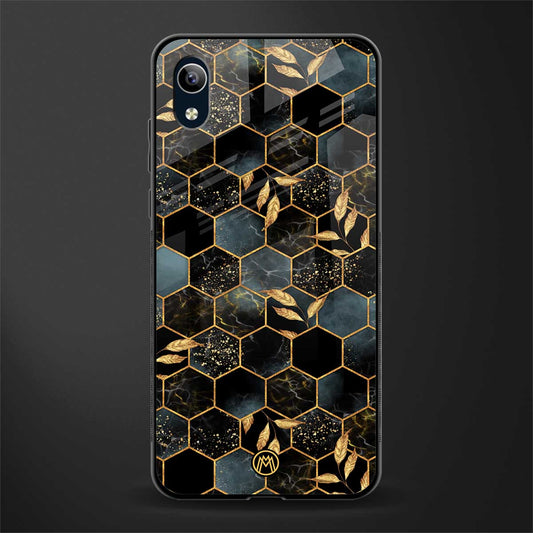 black blue tile marble glass case for vivo y90 image