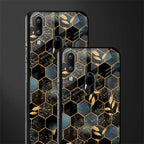 black blue tile marble glass case for vivo y91 image-2