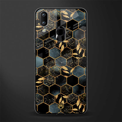 black blue tile marble glass case for vivo y91 image