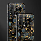 black blue tile marble glass case for vivo y50 image-2