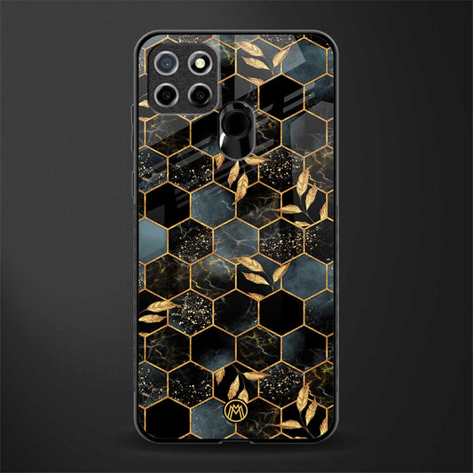 black blue tile marble glass case for realme narzo 20 image