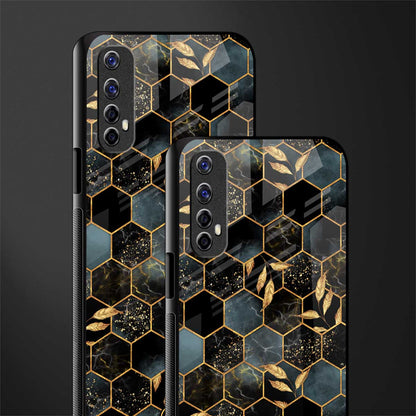 black blue tile marble glass case for realme narzo 20 pro image-2
