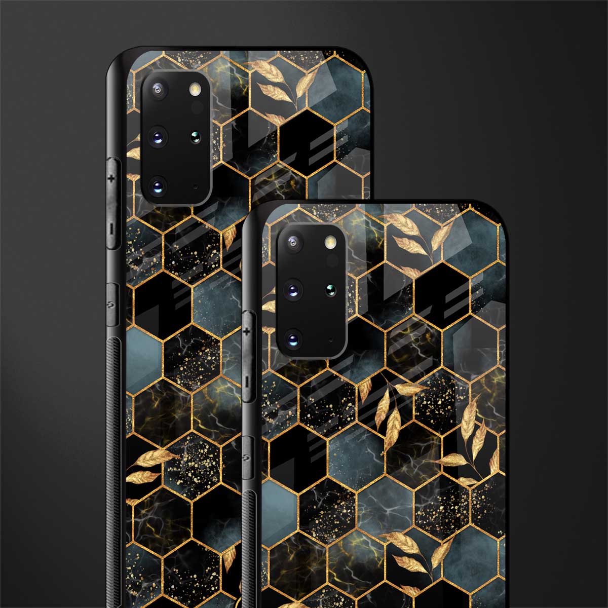 black blue tile marble glass case for samsung galaxy s20 plus image-2