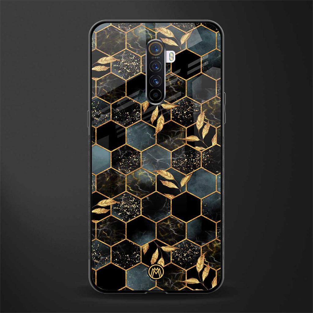 black blue tile marble glass case for realme x2 pro image