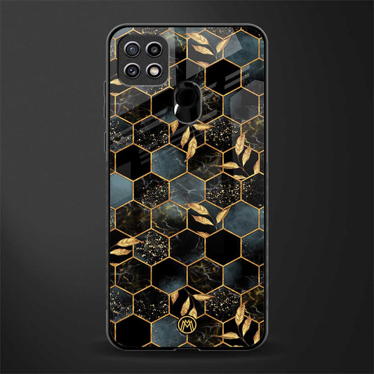 black blue tile marble glass case for oppo a15s image