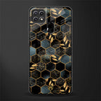 black blue tile marble glass case for oppo a15 image