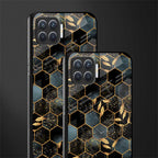 black blue tile marble glass case for oppo f17 image-2