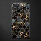 black blue tile marble glass case for oppo f17 image