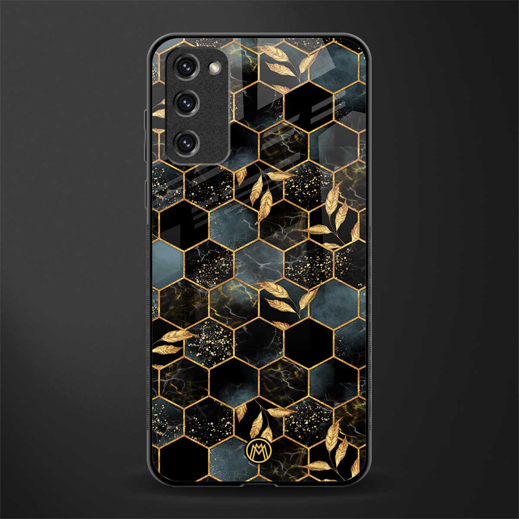 black blue tile marble glass case for samsung galaxy s20 fe image