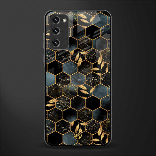 black blue tile marble glass case for samsung galaxy s20 fe image