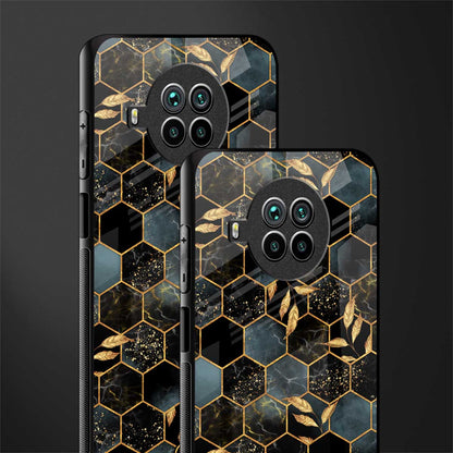 black blue tile marble glass case for mi 10i image-2