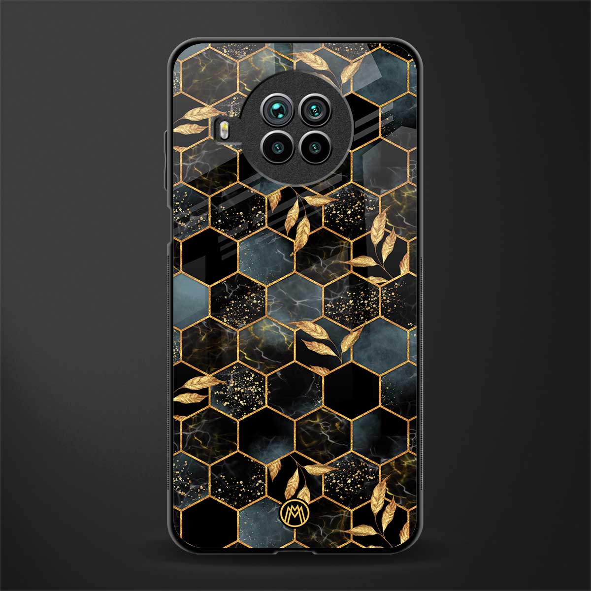 black blue tile marble glass case for mi 10i image