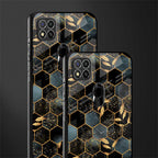 black blue tile marble glass case for poco c31 image-2