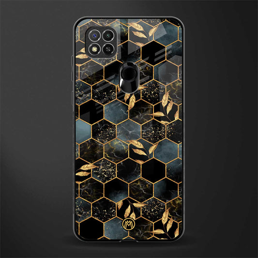black blue tile marble glass case for poco c31 image