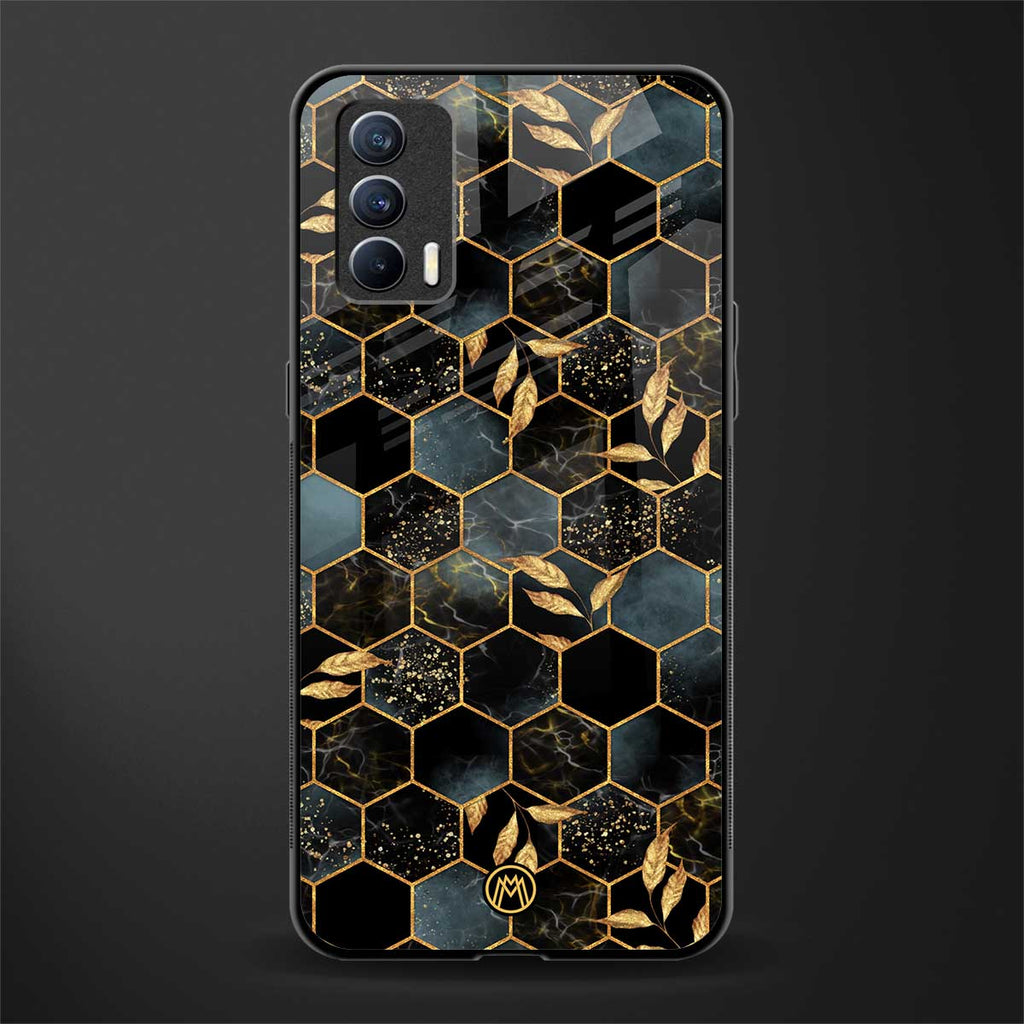 black blue tile marble glass case for realme x7 image