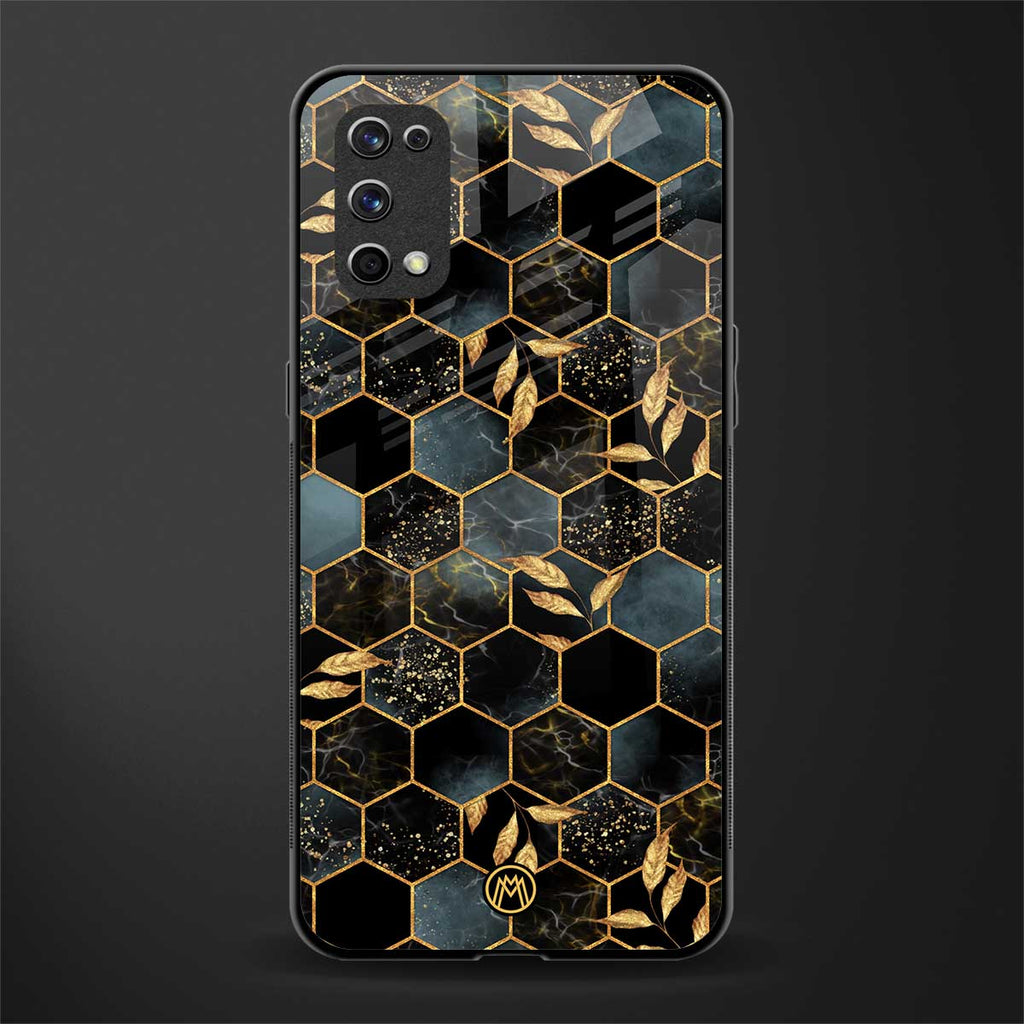 black blue tile marble glass case for realme x7 pro image