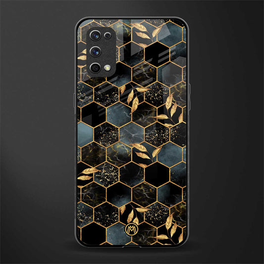 black blue tile marble glass case for realme x7 pro image