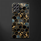 black blue tile marble glass case for samsung galaxy f62 image