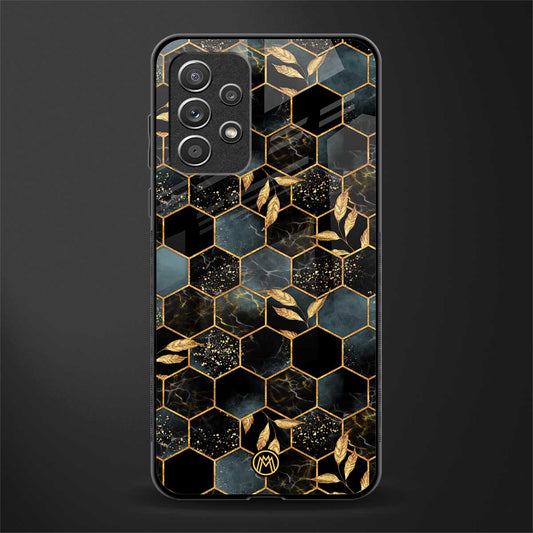 black blue tile marble glass case for samsung galaxy a72 image