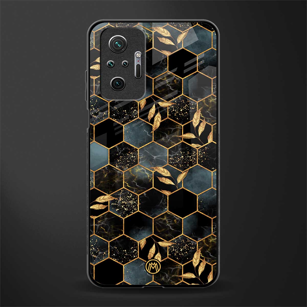 black blue tile marble glass case for redmi note 10 pro max image