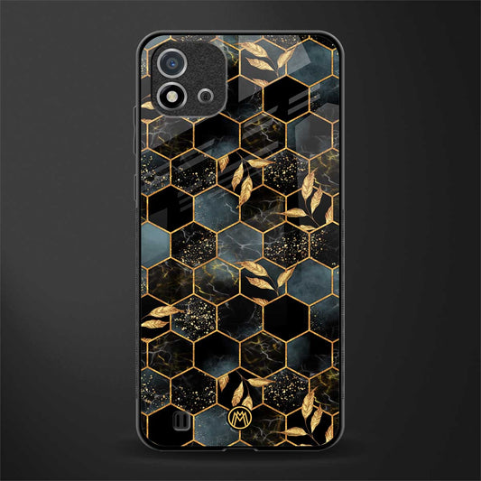 black blue tile marble glass case for realme c20 image