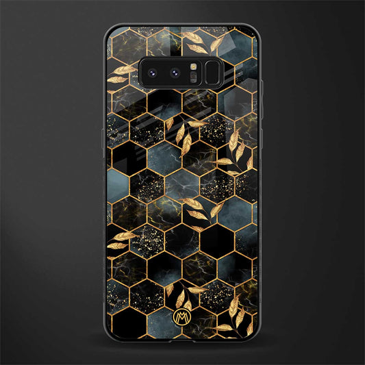 black blue tile marble glass case for samsung galaxy note 8 image