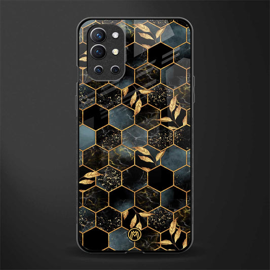 black blue tile marble glass case for oneplus 9r image