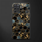 black blue tile marble glass case for oppo f19 pro image