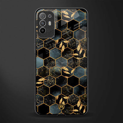 black blue tile marble glass case for oppo f19 pro plus image