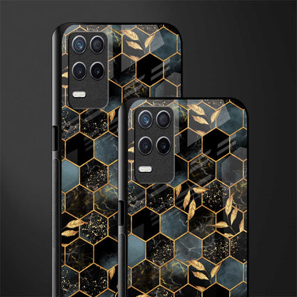 black blue tile marble glass case for realme 8 5g image-2