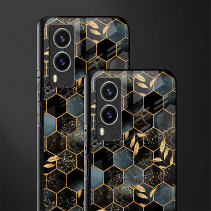 black blue tile marble glass case for vivo v21e 5g image-2