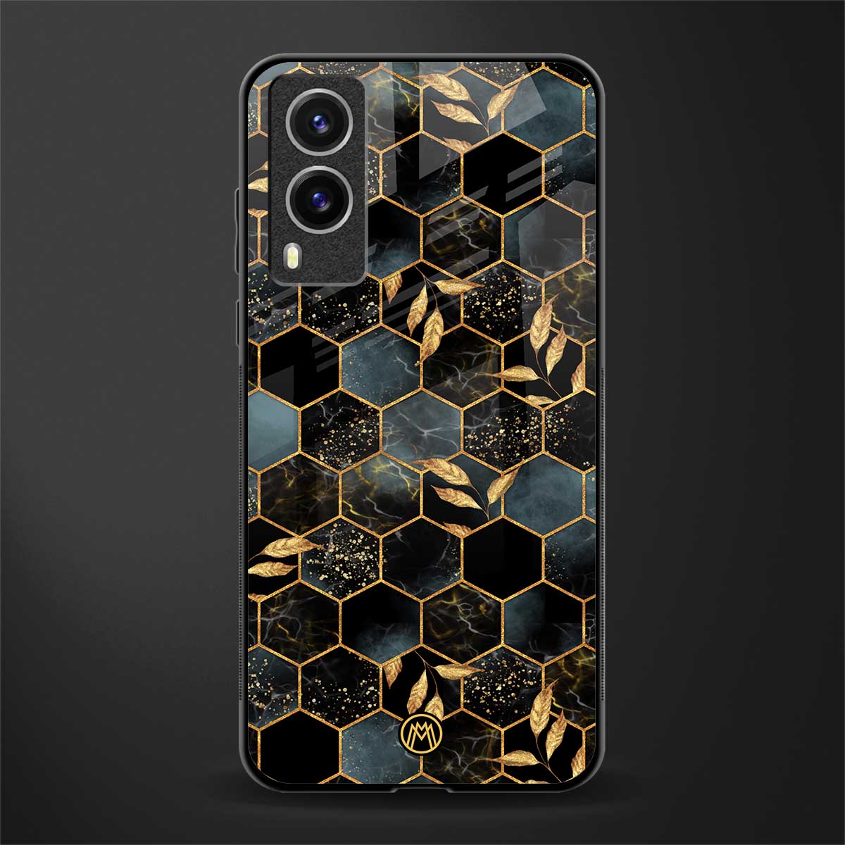 black blue tile marble glass case for vivo v21e 5g image