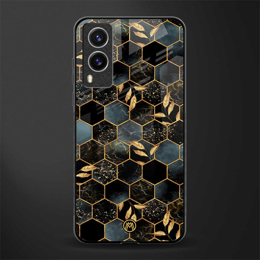 black blue tile marble glass case for vivo v21e 5g image