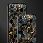 black blue tile marble glass case for iphone 11 pro image-2