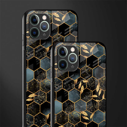 black blue tile marble glass case for iphone 11 pro image-2