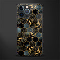 black blue tile marble glass case for iphone 12 pro image