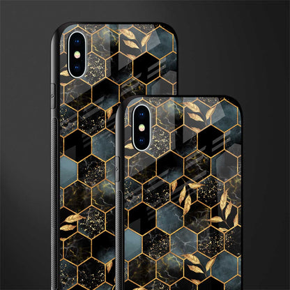 black blue tile marble glass case for iphone xs max image-2