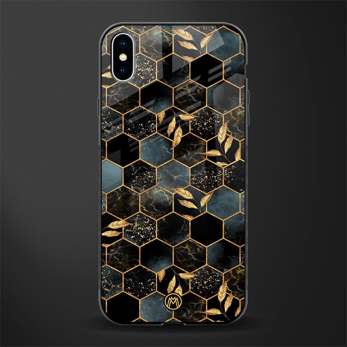 black blue tile marble glass case for iphone xs max image
