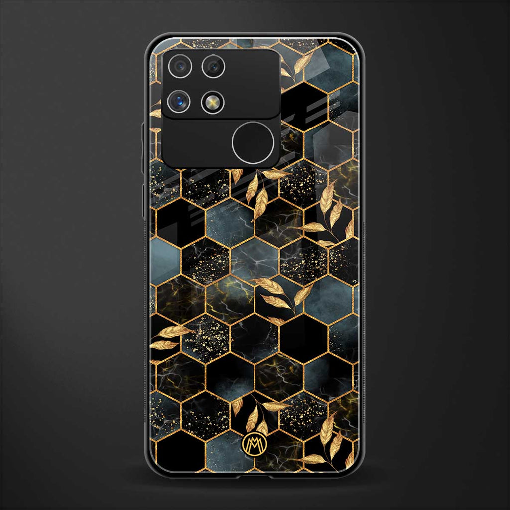 black blue tile marble back phone cover | glass case for realme narzo 50a