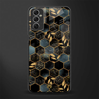 black blue tile marble glass case for samsung galaxy m52 5g image