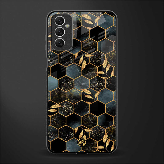 black blue tile marble glass case for samsung galaxy m52 5g image