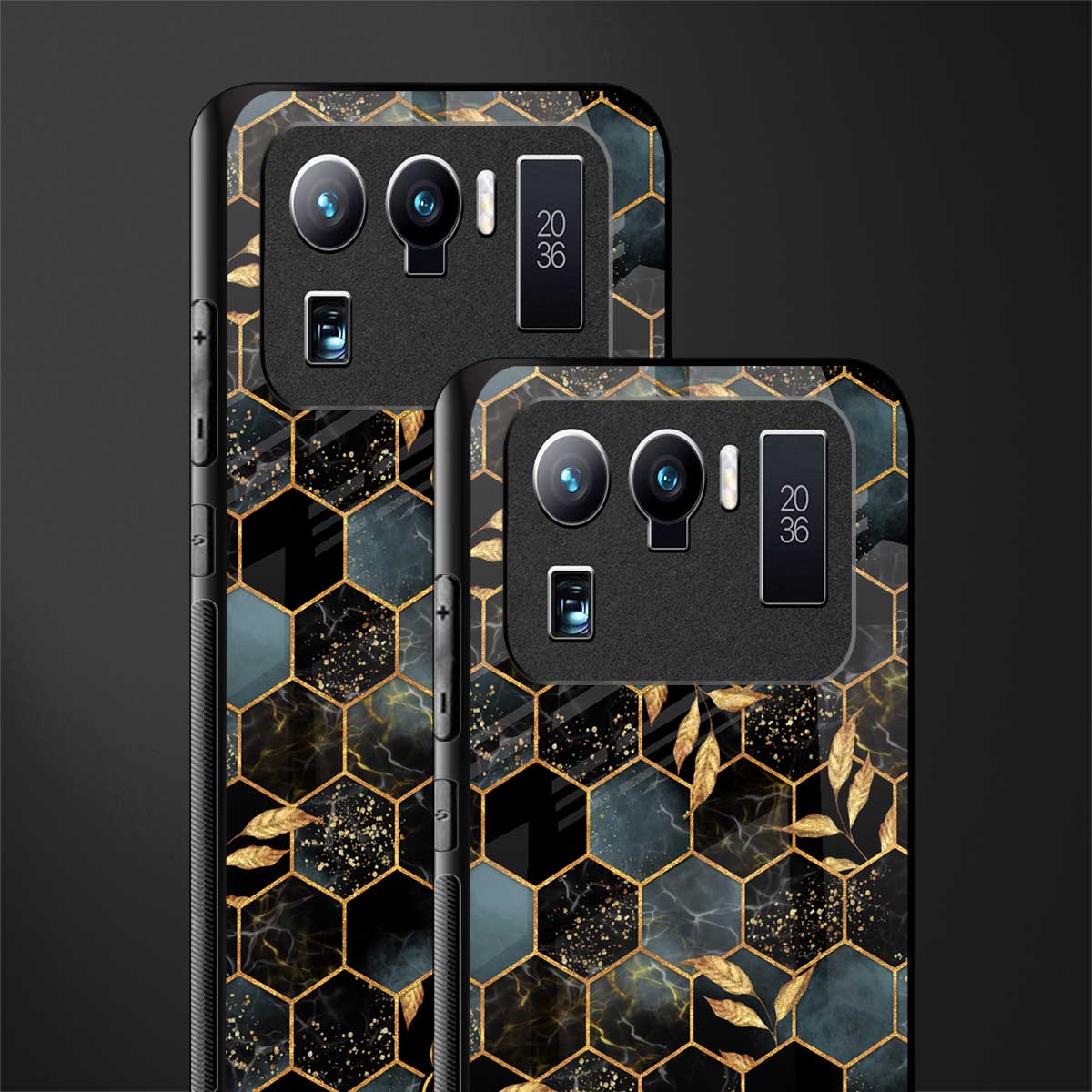 black blue tile marble glass case for mi 11 ultra 5g image-2